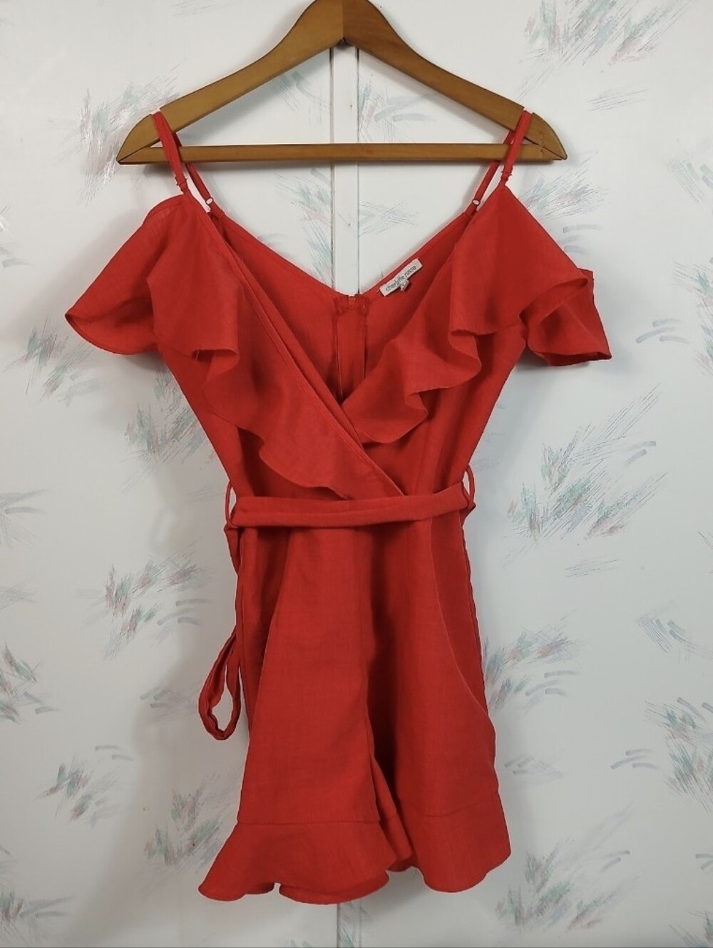Charlotte Russe Red Cold Shoulder Romper M